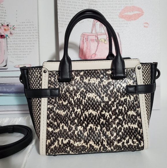 Coach Mini Swagger Snakeskin Leather Satchel with Crossbody Strap and Charms - Picture 4 of 10